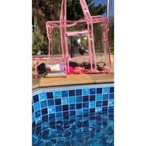 Bolsa Transparente 100% PVC/Piscina/Praia/Enfermagem/Jumbo/Multiuso/Rosa Bolsa Transparente 100% PVC/Piscina/Praia/Enfermagem/Jumbo/Multiuso/Rosa