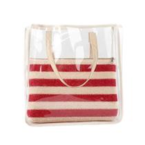 Bolsa Transparente com Bolsa Interna Removível e Alças Diversas Cores Praia Compras Bolsa Transparente com Bolsa Interna Removível e Alças Diversas Cores Praia Compras