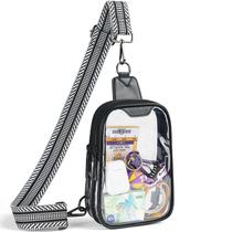 Bolsa transparente LATMAP DOUBLE ZIP Stadium aprovada para tiracolo preta Bolsa transparente LATMAP DOUBLE ZIP Stadium aprovada para tiracolo preta