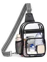 Bolsa transparente QOECI para eventos em estádios, preta transparente