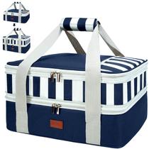 Bolsa transportadora de caçarola Vuudh expansível de dois andares para alimentos