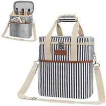 Bolsa transportadora OPUX, bolsa de refrigeração de vinho isolada de 6 garrafas