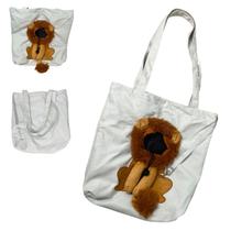 Bolsa Transporte Cao Gato Pet Animal Estimacao Estampa Leao Bag de Ombro Passeio Caminhada Viagem