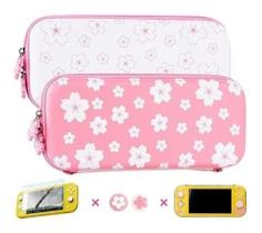 Bolsa Transporte + Capa Tpu + Pelicula de Vidro + Grips Compativel com Nintendo Switch Lite