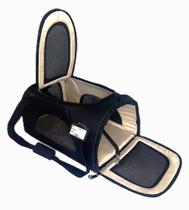 Bolsa Transporte Flexível Pet Cia Gol Cães E Gatos - Bege