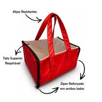Bolsa Transporte Pet Flexível Dobrável 37 X 33 X 20 Cm Vermelho