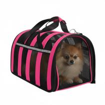 Bolsa Transporte Pet Gato Cachorro Coelho Porquinho da India Hamster Animais Faixa Refletiva Passeio Viagem Carro Aviao