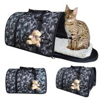 Bolsa Transporte Pet Luxo Cães E Gatos Avião Preto rf04-2