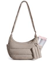 Bolsa transversal BAGSMART pequena estilo puffer hobo com alça ajustável Bolsa transversal BAGSMART pequena estilo puffer hobo com alça ajustável