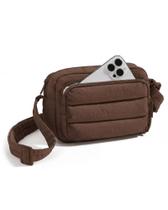 Bolsa transversal BAGSMART Puffer Coffee Brown para mulheres