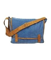 Bolsa Transversal Carteiro Jeans Casual Unissex Faculdade Trabalho Compacta Cores Variadas