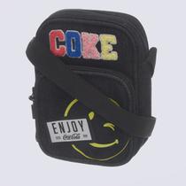 Bolsa Transversal Coca Cola Coke Enjoy Preta Bolsa Transversal Coca Cola Coke Enjoy Preta