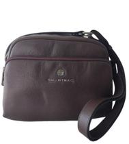 Bolsa transversal com bolso frontal smartbag couro