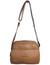 Bolsa transversal com bolso frontal smartbag couro