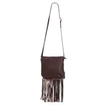 Bolsa Transversal com Franja de Couro Legítimo Clarice