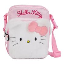 Bolsa Transversal Com Regulagem Hello Kitty Pelúcia E Cetim