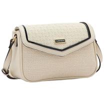 Bolsa Transversal Com Textura Feminina Chenson 84674 Off White