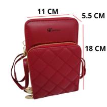 Bolsa Transversal Com três zíperes Porta Cartão Celular Moeda Viagen Feminina 6665 Bolsa Transversal Com três zíperes Porta Cartão Celular Moeda Viagen Feminina 6665