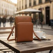 Bolsa Transversal Compacta Com Três Divisórias E Zíper
