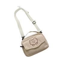 Bolsa Transversal De Corduroy Para Mulheres E Adolescentes, Bolsa Tote Bonita Estilo Coreano