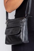 Bolsa transversal de couro liso grafite Maura Bolsa transversal de couro liso grafite Maura