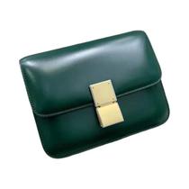 Bolsa Transversal De Couro Luxuosa Para Mulheres Negras UBELLIN Com Fecho Prateado, Bolsa De Ombro