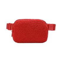 Bolsa Transversal De Inverno Para Mulheres Em Fleece Com Alça Ajustável, Fanny Pack Branco, Pequena Bolsa Transversal De Inverno Para Mulheres Em Fleece Com Alça Ajustável, Fanny Pack Branco, Pequena