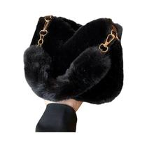 Bolsa Transversal De Inverno Para Mulheres Em Pelúcia De Imitação De Pele, Bolsa De Ombro Macia Com Bolsa Transversal De Inverno Para Mulheres Em Pelúcia De Imitação De Pele, Bolsa De Ombro Macia Com