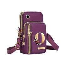 Bolsa Transversal De Nylon Feminina Com Estampa Floral E Letra Z, Design Moderno E Casual