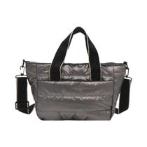Bolsa Transversal De Ombro Feminina Grande Capacidade De Inverno Acolchoada De Nylon Com Enchimento Bolsa Transversal De Ombro Feminina Grande Capacidade De Inverno Acolchoada De Nylon Com Enchimento