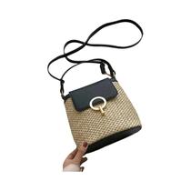 Bolsa Transversal De Palha Para Mulheres, Moda Tendência Estilo Coreano, Bolsa De Praia Para Férias,