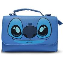 Bolsa Transversal e Alça de Mão Stitch Azul BSC76017 Bolsa Transversal e Alça de Mão Stitch Azul BSC76017