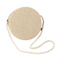 Bolsa Transversal Feminina Artesanal Em 3 Cores, Bolsa Redonda Trançada Chic Com Zíper Para Férias Bolsa Transversal Feminina Artesanal Em 3 Cores, Bolsa Redonda Trançada Chic Com Zíper Para Férias