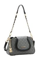 Bolsa Transversal Feminina Chenson 3485526 Monograma Urso Cor:Preto