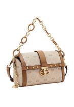Bolsa Transversal Feminina Chenson 3485534 Corrente Monograma Cor:Bege