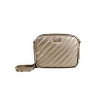 Bolsa Transversal Feminina com Correntes Matelasse Dourada