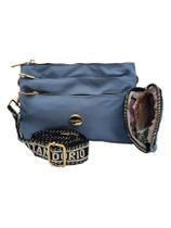 Bolsa transversal feminina com vários bolsos externos