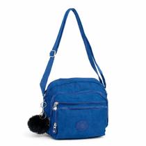 Bolsa Transversal Feminina Compacta Pequena Alça Ajustável Chaveiro Zíper Vários Bolsos