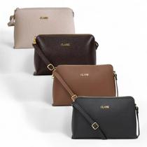 Bolsa Transversal Feminina Couro Legítimo Classe Couro Compacta, Prática 2136