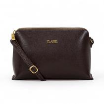 Bolsa Transversal Feminina Couro Legítimo Classe Couro Compacta, Prática 2136