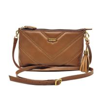Bolsa Transversal Feminina Couro Legítimo Matelassê Tassel Brinde Andreia Ribeiro