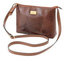 Bolsa Transversal Feminina Couro Legítimo Zíper Mariart 2190