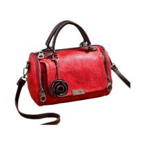 Bolsa Transversal Feminina De Couro PU Floral, Bolsa De Moda Estilo Boston, Bolsa Mensageira