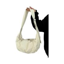 Bolsa Transversal Feminina De Grande Capacidade Casual Em Algodão Moda Hobo