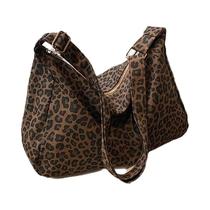 Bolsa Transversal Feminina De Grande Capacidade Com Estampa De Leopardo, Bolsa De Ombro Casual E