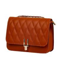 Bolsa Transversal Feminina Em Matelassê Com Fecho Metálico MARROM