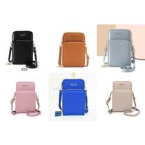 Bolsa transversal feminina moda feminina trabalho social porta celular com 2 divisorias Cor:Aleatório