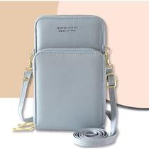Bolsa transversal feminina moda feminina trabalho social porta celular com 2 divisorias Cor:Azul claro