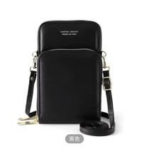 Bolsa transversal feminina moda feminina trabalho social porta celular com 2 divisorias Cor:Preto