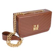 Bolsa Transversal Feminina Quadrada Mini Bag Baú Alça de Corrente Caramelo Bolsa Transversal Feminina Quadrada Mini Bag Baú Alça de Corrente Caramelo